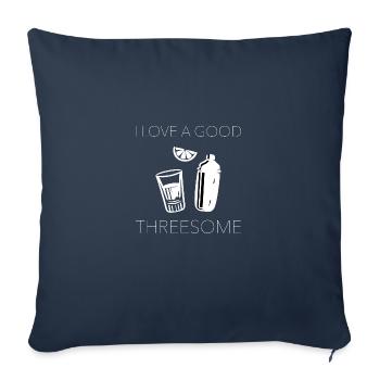 Tequila Threesome Funny Alcohol Party Saying - Sofa pillowcase 17,3'' x 17,3'' (45 x 45 cm) - navy - Front