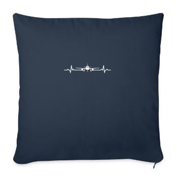 Pilote volant battement de cœur. - Housse de coussin décorative 45 x 45 cm - bleu marine - Devant