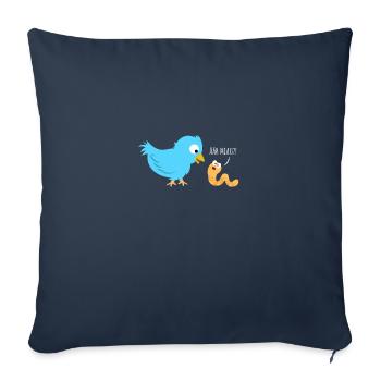 2000. Miau ? Oiseau de ver Drôle. - Housse de coussin décorative 45 x 45 cm - bleu marine - Devant