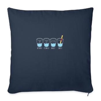 Wasserglas Optimist/ Pessimist/ Realist/ Oboist - Sofakissenbezug 45 x 45 cm - Navy - Vorne