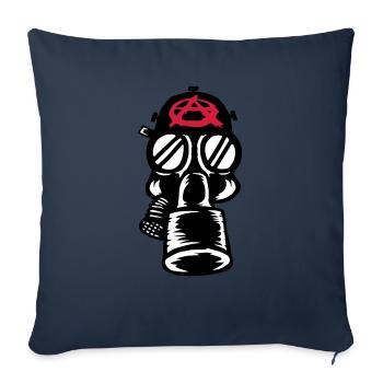 Anarchy Punk Gas Mask Rétro - Housse de coussin décorative 45 x 45 cm - bleu marine - Devant