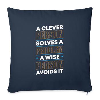 Problem The solution Motto - Sofa pillowcase 17,3'' x 17,3'' (45 x 45 cm) - navy - Front