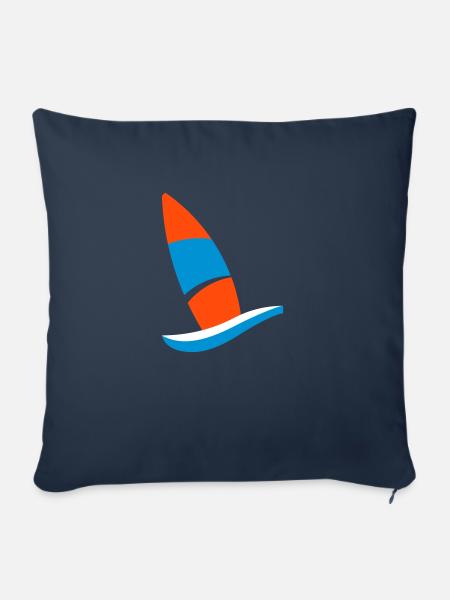 windsurfing logo - Sofakissenbezug 45 x 45 cm - Navy