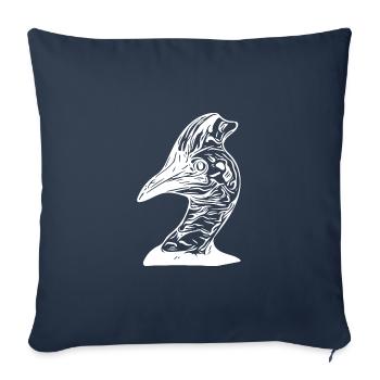 Ratite de casoar australien - Housse de coussin décorative 45 x 45 cm - bleu marine - Devant