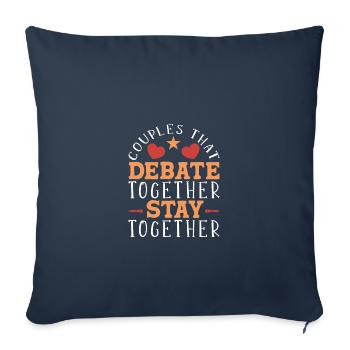 Débat Débat argumentation - Housse de coussin décorative 45 x 45 cm - bleu marine - Devant