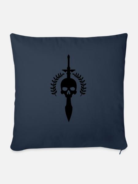 Totenkopf Schwert - Sofakissenbezug 45 x 45 cm - Navy