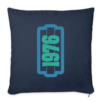 Year 1976 - Sofa pillowcase 17,3'' x 17,3'' (45 x 45 cm) - navy - Front