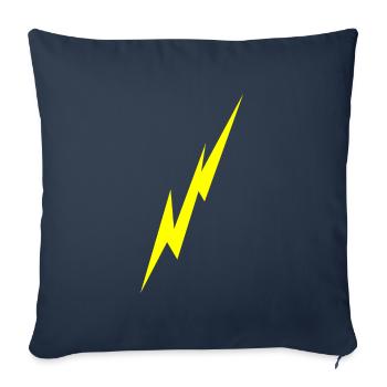 Éclair - Housse de coussin décorative 45 x 45 cm - bleu marine - Devant