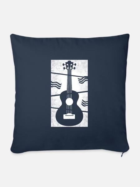 Ukulele meets geometry white - Sofakissenbezug 45 x 45 cm - Navy