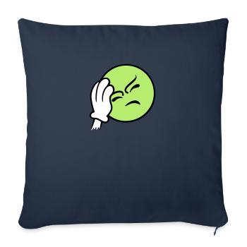 Emoticon frustration / facepalm emoji (3c) - Housse de coussin décorative 45 x 45 cm - bleu marine - Devant