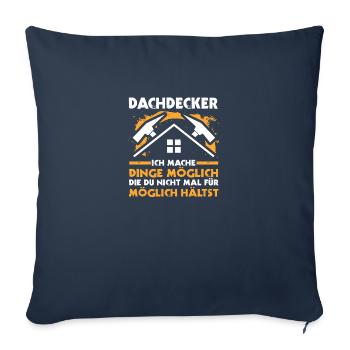 Maître Couvreur Couvreur - Housse de coussin décorative 45 x 45 cm - bleu marine - Devant