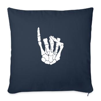 Klenkes Skelett weiß - Sofakissenbezug 45 x 45 cm - Navy - Vorne