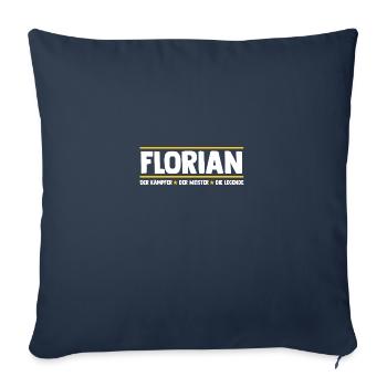 Florian - Housse de coussin décorative 45 x 45 cm - bleu marine - Devant