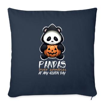 Citation amusante du panda sarcastique d’Halloween - Housse de coussin décorative 45 x 45 cm - bleu marine - Devant