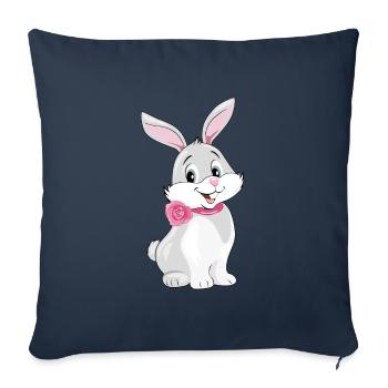 Cute happy smiling rabbit - Sofa pillowcase 17,3'' x 17,3'' (45 x 45 cm) - navy - Front