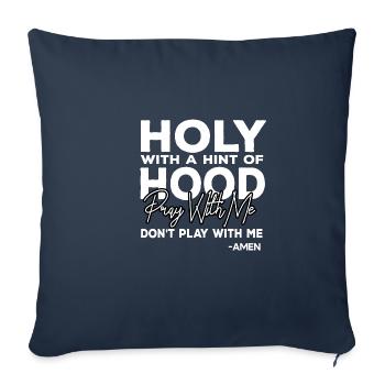 Saint avec un soupçon drôle de citation capuche Parier - Housse de coussin décorative 45 x 45 cm - bleu marine - Devant