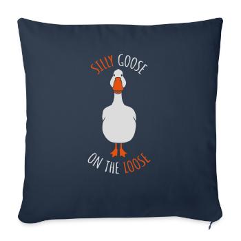 goose on the loose - Sofa pillowcase 17,3'' x 17,3'' (45 x 45 cm) - navy - Front