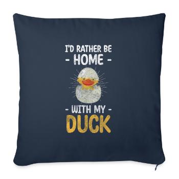 Ente Quacken Erpel - Sofakissenbezug 45 x 45 cm - Navy - Vorne
