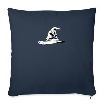 Chapeau parlant - Housse de coussin décorative 45 x 45 cm - bleu marine - Devant
