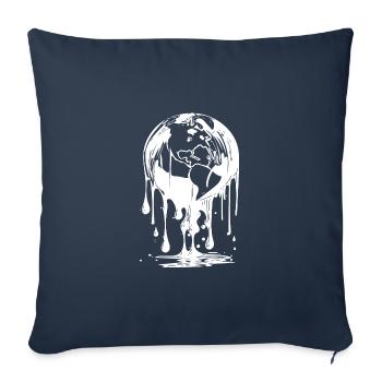 Laisser tomber la planète Terre Océan et Continent Style - Housse de coussin décorative 45 x 45 cm - bleu marine - Devant