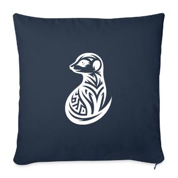 Cute meerkat in tattoo style - Sofa pillowcase 17,3'' x 17,3'' (45 x 45 cm) - navy - Front