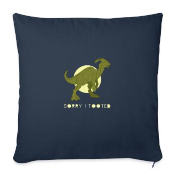 Dinosaure Parasaurolophus Dino Cadeau - Housse de coussin décorative 45 x 45 cm - bleu marine - Devant