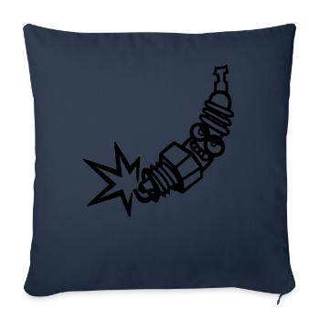 Bougie d'allumage (changement de couleur individuelle) - Housse de coussin décorative 45 x 45 cm - bleu marine - Devant