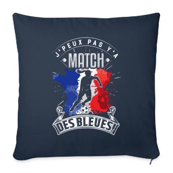 Les Bleues Footballeuse. Equipe de France féminine - Housse de coussin décorative 45 x 45 cm - bleu marine - Devant