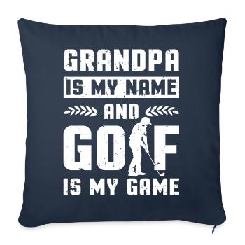 Grand-père Is My Name And Golf Is My Game - Housse de coussin décorative 45 x 45 cm - bleu marine - Devant