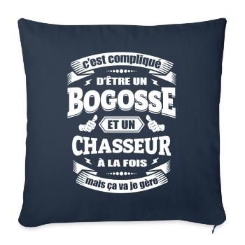 BOGOSSE ET CHASSEUR - Housse de coussin décorative 45 x 45 cm - bleu marine - Devant