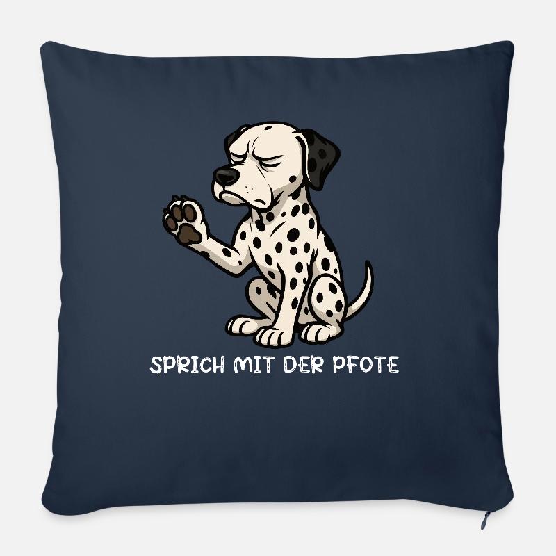 Sprich mit der Pfote Dalmatiner Dalmatinerhalter  - Sofakissenbezug 45 x 45 cm - Navy