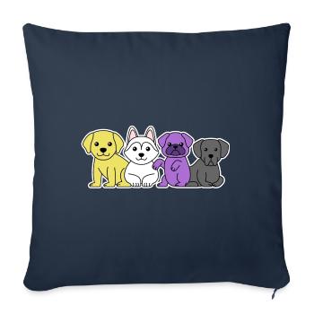 Conception de chien drapeau non binaire pour les fiers Enbys - Housse de coussin décorative 45 x 45 cm - bleu marine - Devant