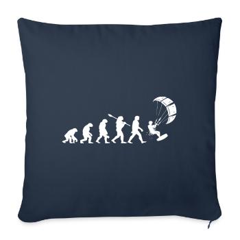 Development of kitesurfing - Sofa pillowcase 17,3'' x 17,3'' (45 x 45 cm) - navy - Front