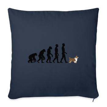 Chien de berger Shetland - Housse de coussin décorative 45 x 45 cm - bleu marine - Devant