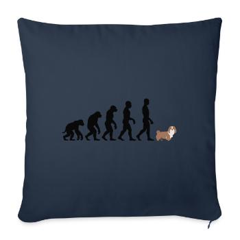 Lhassa Apso - Housse de coussin décorative 45 x 45 cm - bleu marine - Devant