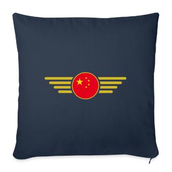 J’aime la Chine, T-shirt design de style élégance - Housse de coussin décorative 45 x 45 cm - bleu marine - Devant