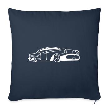 Voitures anciennes - Housse de coussin décorative 45 x 45 cm - bleu marine - Devant