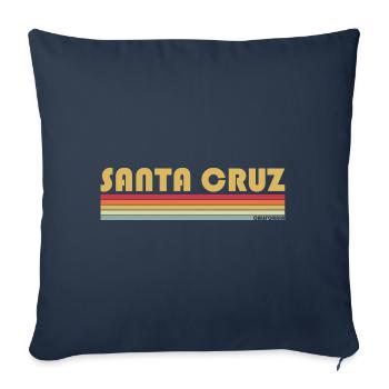 Santa Cruz California vintage retro Surfer Boarder - Sofa pillowcase 17,3'' x 17,3'' (45 x 45 cm) - navy - Front