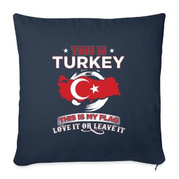 Turquie - Housse de coussin décorative 45 x 45 cm - bleu marine - Devant