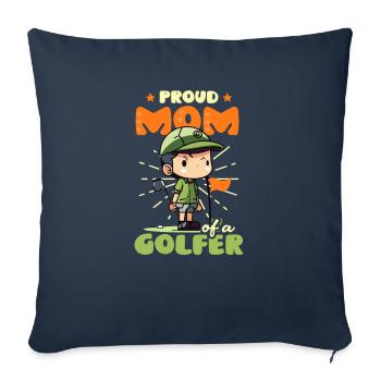 Maman golfeuse Fière maman de golfeur - Housse de coussin décorative 45 x 45 cm - bleu marine - Devant