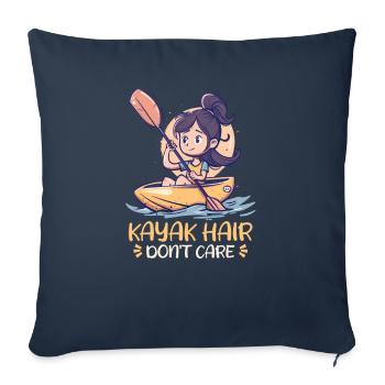 Kayak Kayak Hair, on s’en fout - Housse de coussin décorative 45 x 45 cm - bleu marine - Devant