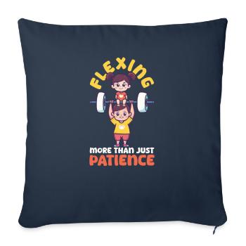 Bodybuilding Mom Flexing More Than Just Patience - Sofa pillowcase 17,3'' x 17,3'' (45 x 45 cm) - navy - Front