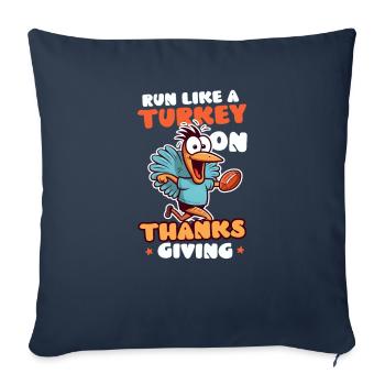 Thanksgiving Football Run Like Turkey On - Sofa pillowcase 17,3'' x 17,3'' (45 x 45 cm) - navy - Front