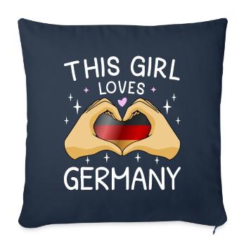 Allemagne Drapeau allemand Drapeau allemand Utilisé Regarder à la maison - Housse de coussin décorative 45 x 45 cm - bleu marine - Devant