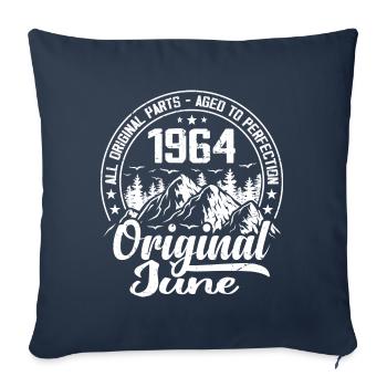 juin 1964 Original : 60 Ans Cadeau d'Anniversaire - Housse de coussin décorative 45 x 45 cm - bleu marine - Devant