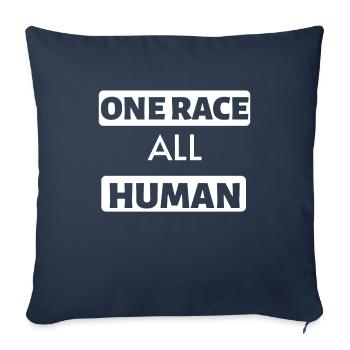 One Race All Human - Housse de coussin décorative 45 x 45 cm - bleu marine - Devant