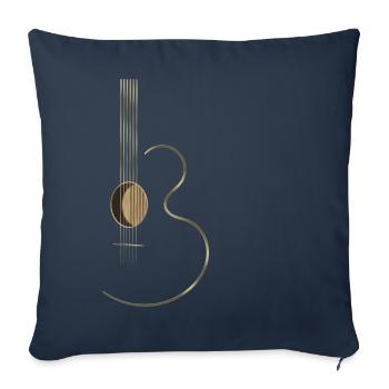 Acoustic Guitar Logo - Sofa pillowcase 17,3'' x 17,3'' (45 x 45 cm) - navy - Front