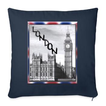 London Big Ben Union Jack - Sofa pillowcase 17,3'' x 17,3'' (45 x 45 cm) - navy - Front