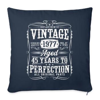45 birthday vintage born in 1977 - Sofa pillowcase 17,3'' x 17,3'' (45 x 45 cm) - navy - Front