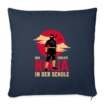 Der Coolste Ninja In Der Schule Ninja Karneval - Sofakissenbezug 45 x 45 cm - Navy - Vorne